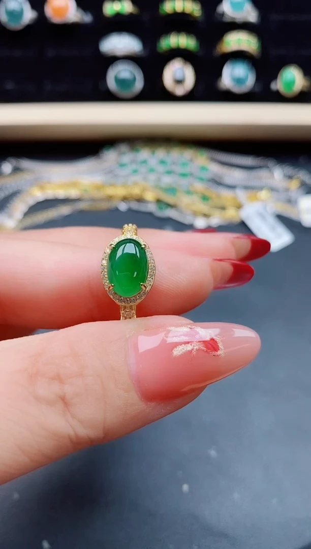 【闪购商品】翡翠戒指银S925镶嵌5080550