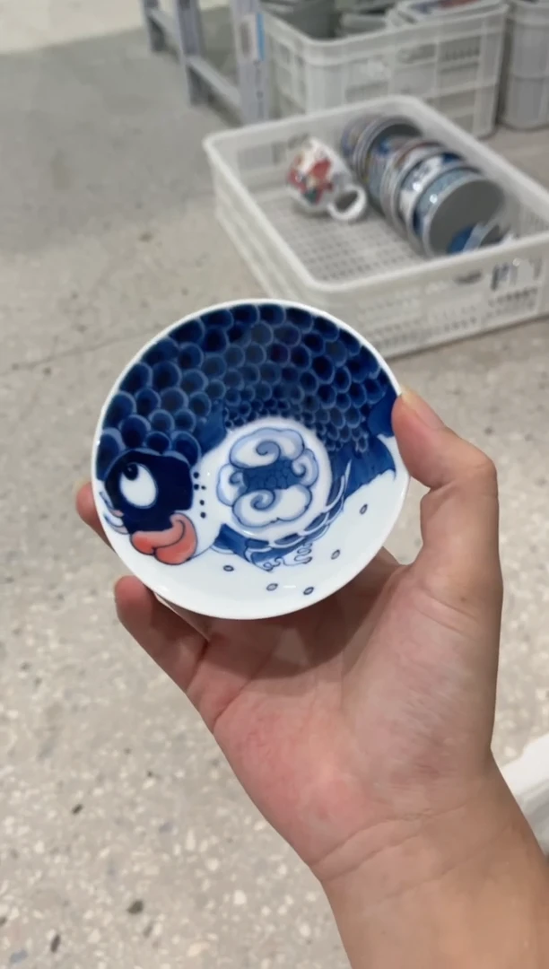 拙明院（微瑕价格）斗笠杯（天青色）昨明款