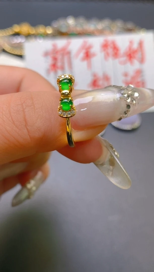 【闪购商品】翡翠耳饰银S925镶嵌天然A货翡翠1