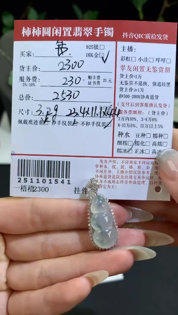 颈饰18K金镶嵌翡翠?****晶姐姐251101541