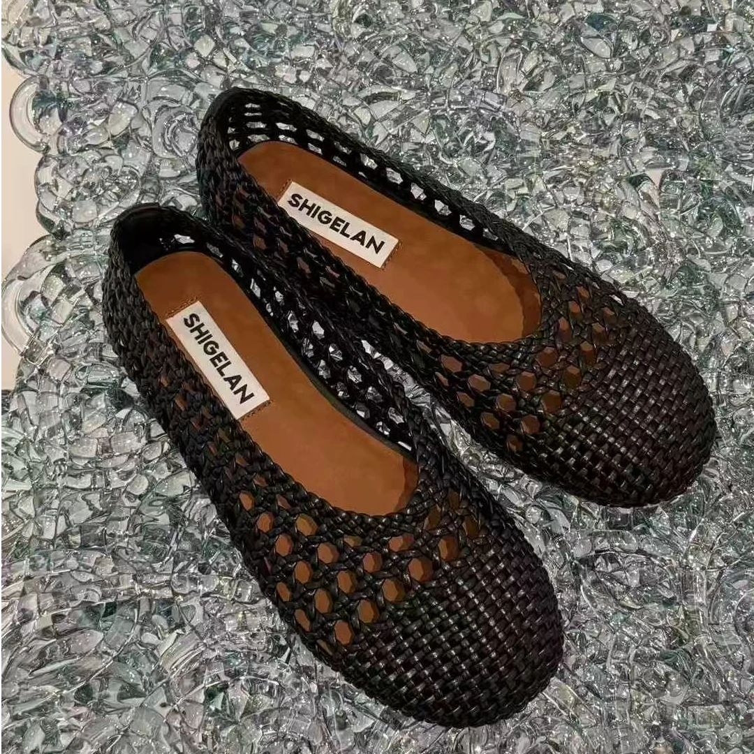 诗歌兰女鞋2025年新款时尚编织复古玛丽珍单鞋5133-65