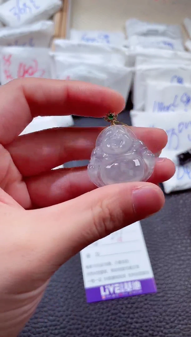 翡翠18K金镶嵌颈饰00001469