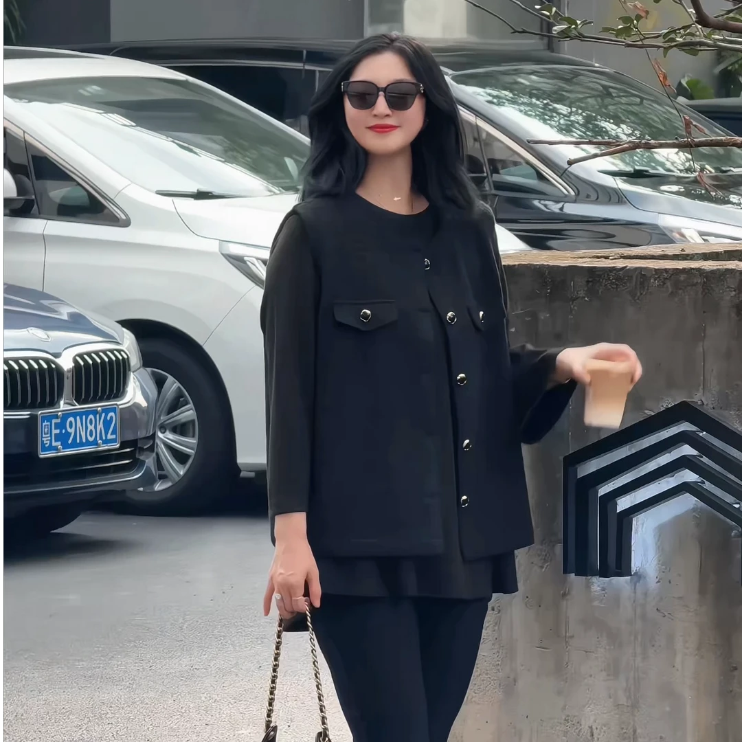 【娜姐秋冬马甲背心款8110】2025年巴瑟大码女装宽松显瘦百搭马甲