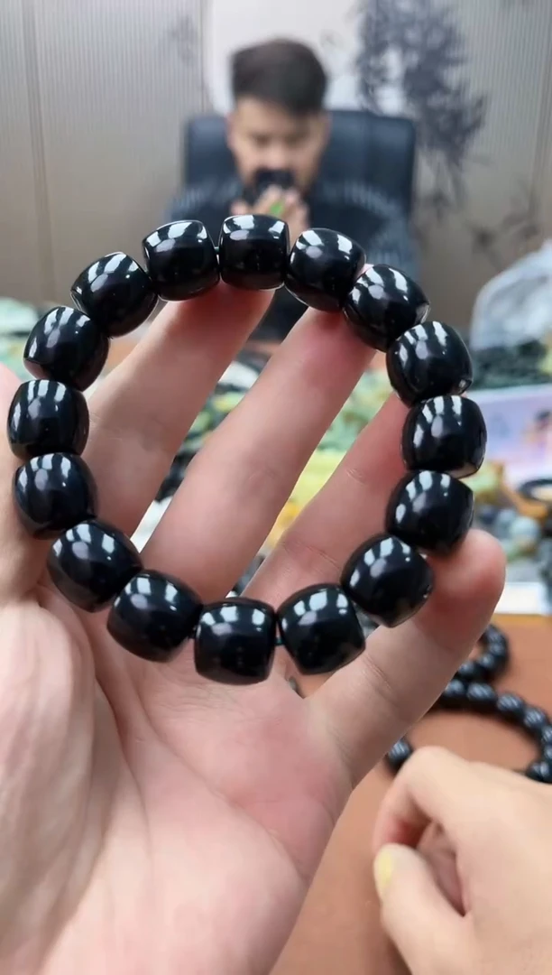 手链未镶嵌和田玉纯天然新疆塔青黑青14