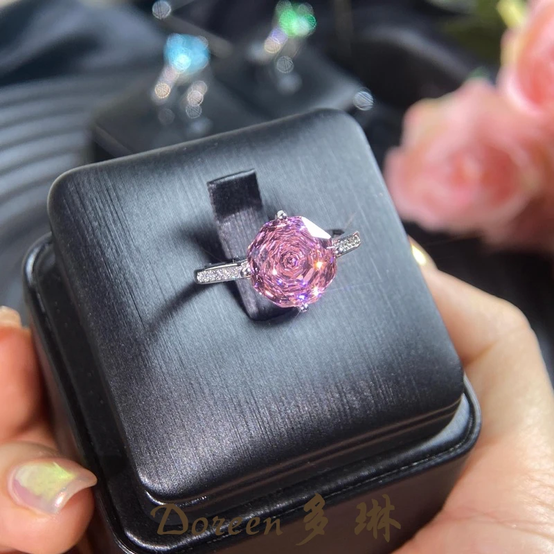 铜合金戒指 粉色玫瑰切戒指NW8763