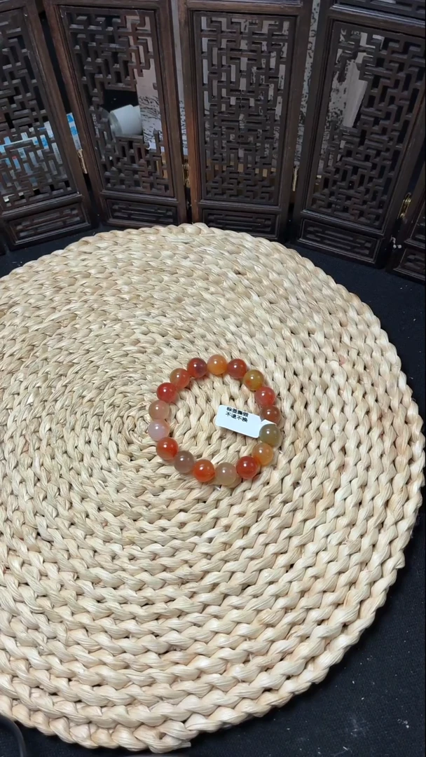 未镶嵌手串南红玛瑙冰飘多宝手串11+mm