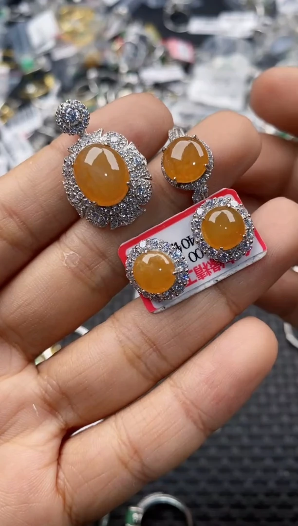 银S925镶嵌戒指翡翠333     9