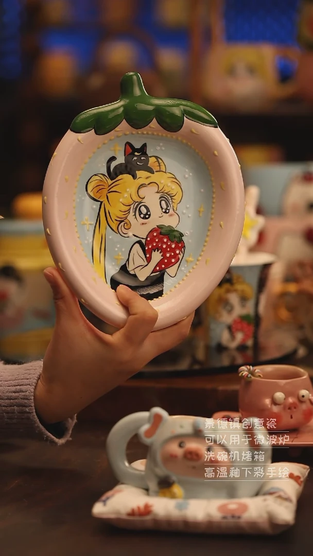 陶瓷景德镇可爱陶瓷釉下彩绘设计师款