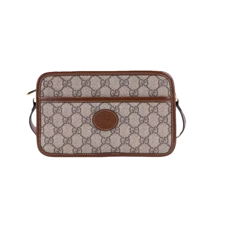 未使用 GUCCI/古驰 老花logo微标帆布盒子包单肩