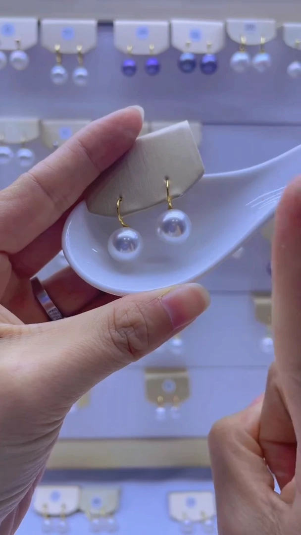 银S925镶嵌淡水珍珠耳饰319