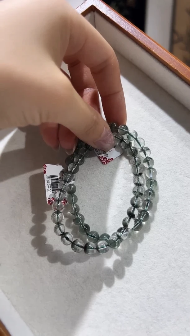 水晶手串未镶嵌XL3109绿幽灵手串5-6+多样性发一
