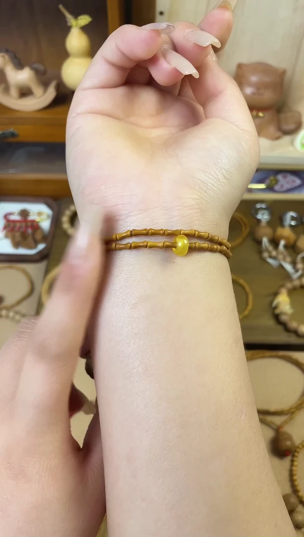 双圈竹节素款加黄跑环一物一拍