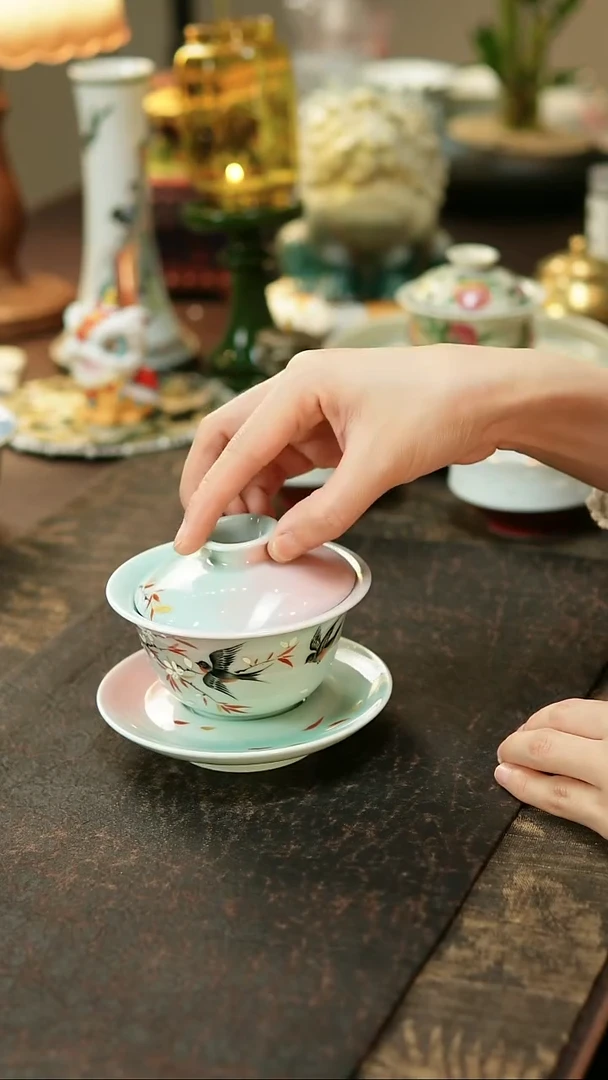 景德镇陶瓷杯碗柴烧多人