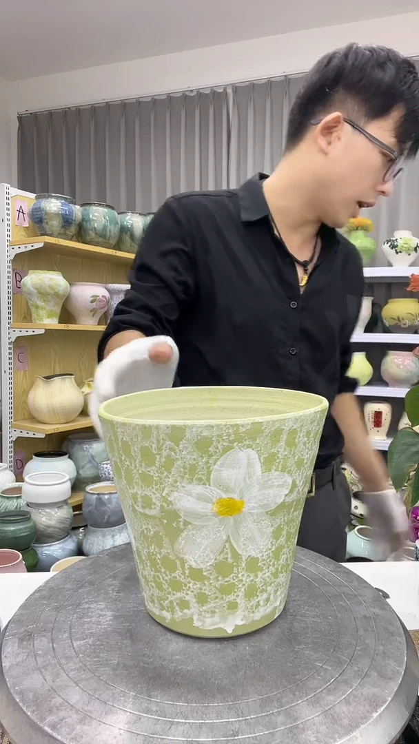 10.7号】陶瓷花盆直播链接  高：16   口17