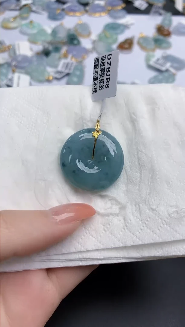 【闪购商品】翡翠颈饰18K金镶嵌天然缅甸翡翠A货