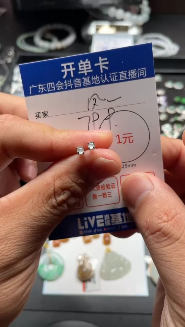 翡翠未镶嵌颈饰耳钉