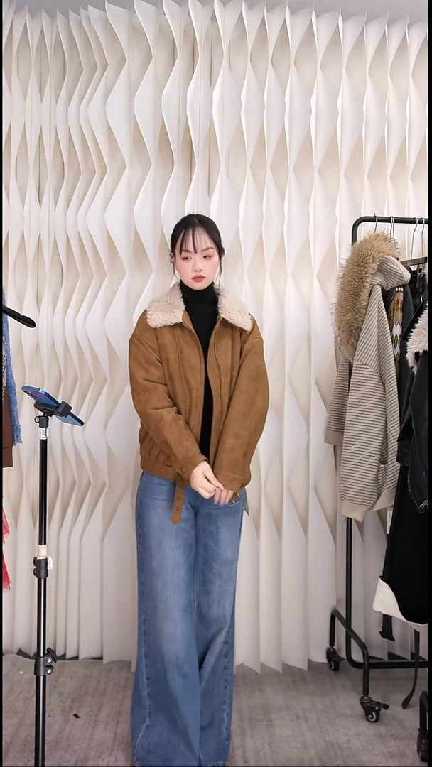 机车麂皮绒外套均码