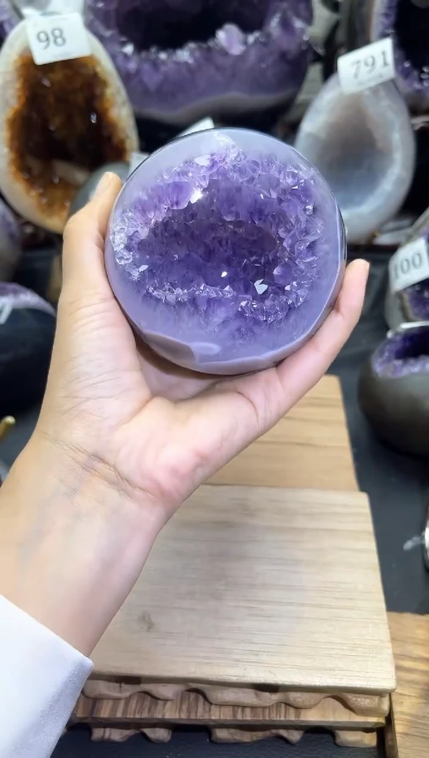 未镶嵌大型摆件（非配饰）紫晶101号开口笑