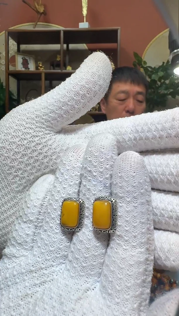 蜜蜡颈饰银S925镶嵌3035天然蜜蜡珠宝奇石全都保真