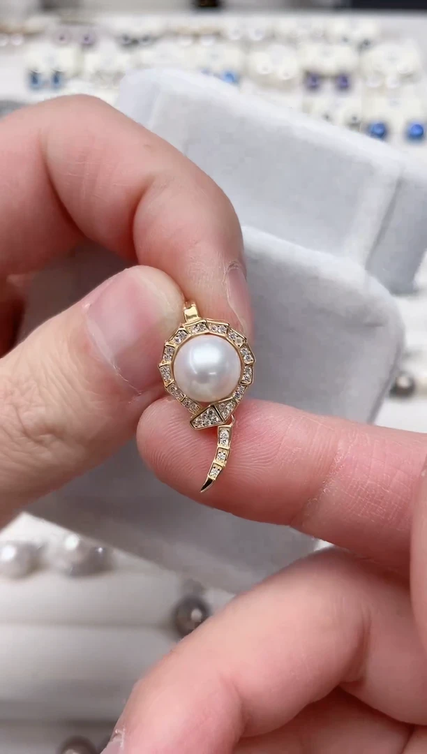 【闪购商品】淡水珍珠戒指银S925镶嵌吊坠