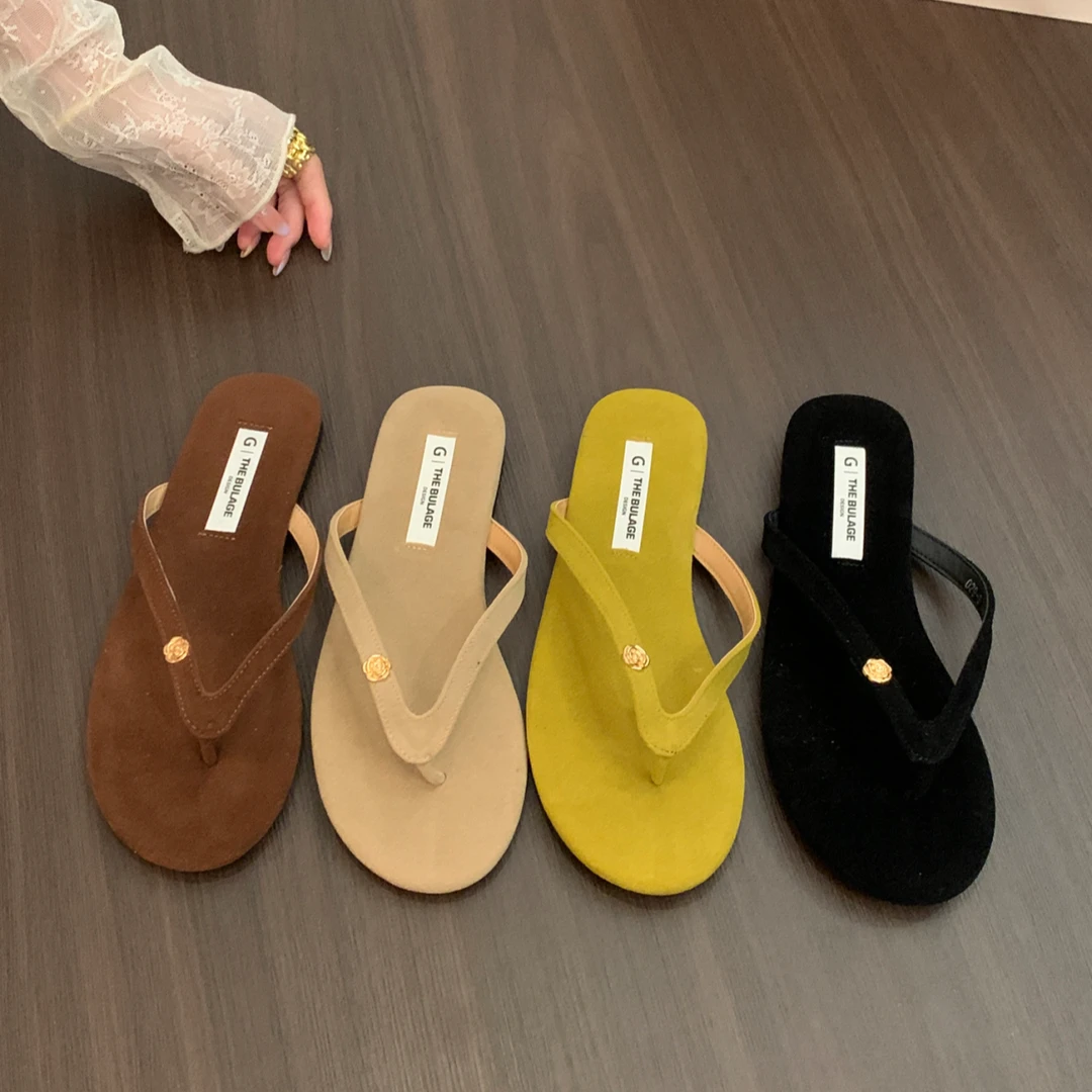 平底小香风拖鞋女鞋子夏季外穿2025新款温柔仙女风夹趾凉拖人字拖
