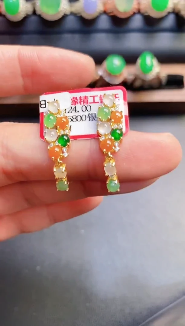 银S925镶嵌戒指翡翠天然