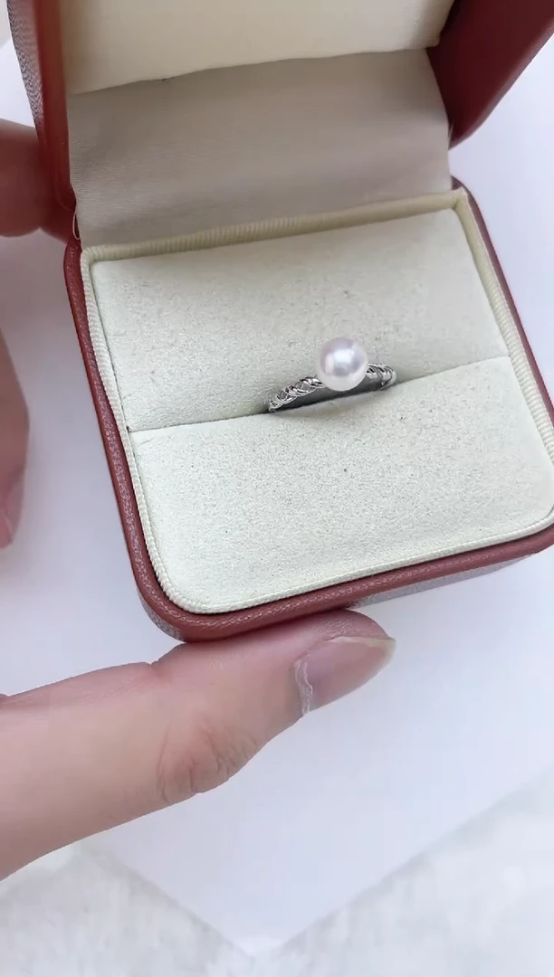 银S925镶嵌海水珍珠戒指
