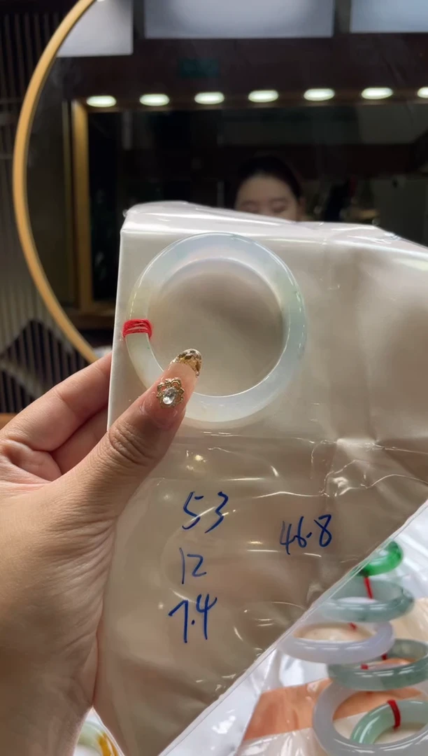 未镶嵌手镯翡翠【顶呱呱珠宝】天然缅甸A货翡翠手镯53mm贵妃