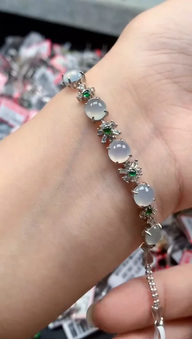 银S925镶嵌戒指翡翠天然A货缅甸翡翠
