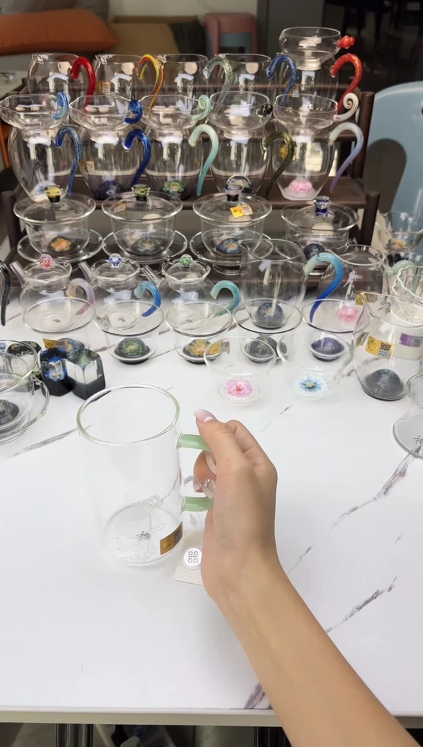 手工艺品玻璃禾器好运连连清简杯