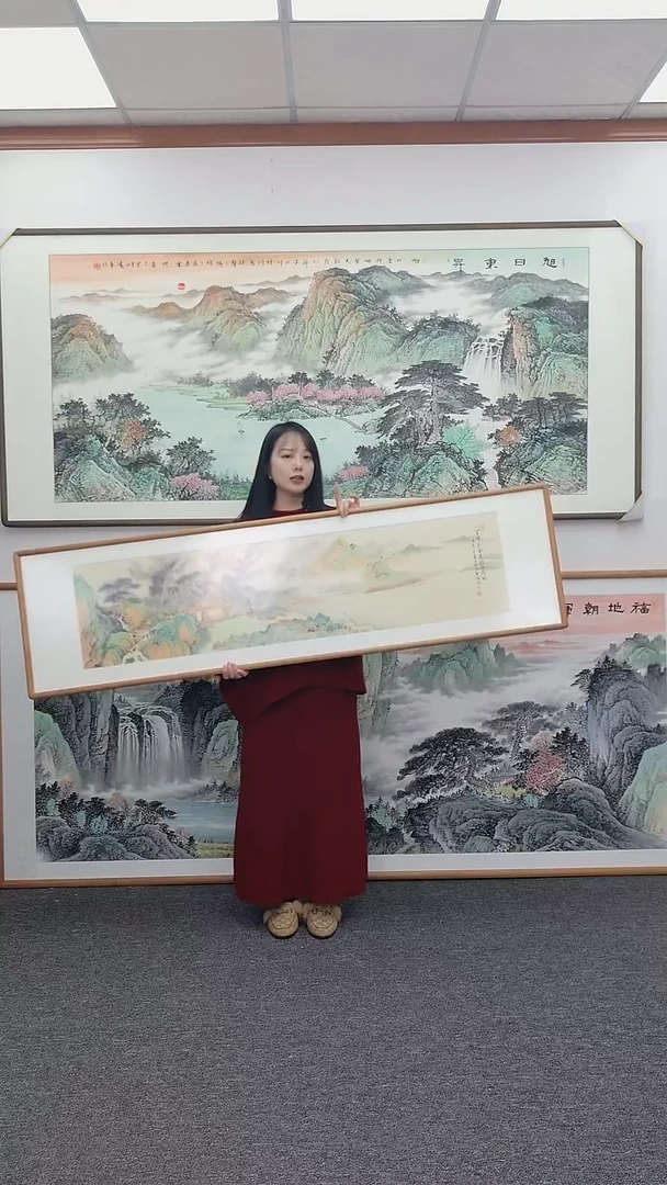 国画琴鸣涧石170*45手绘作品