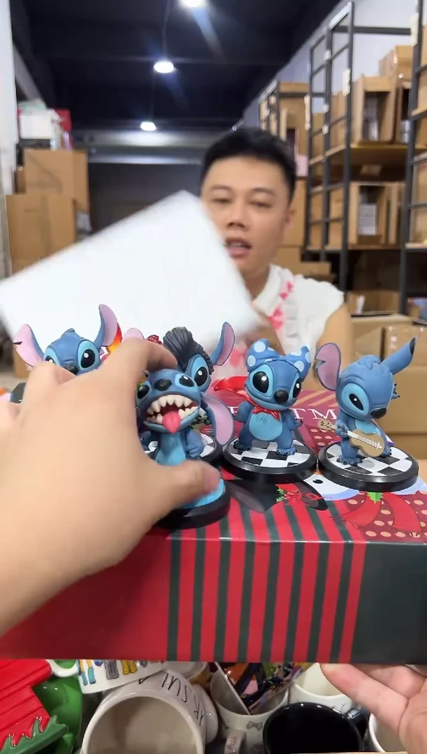 瓷片史迪仔小摆件7件套