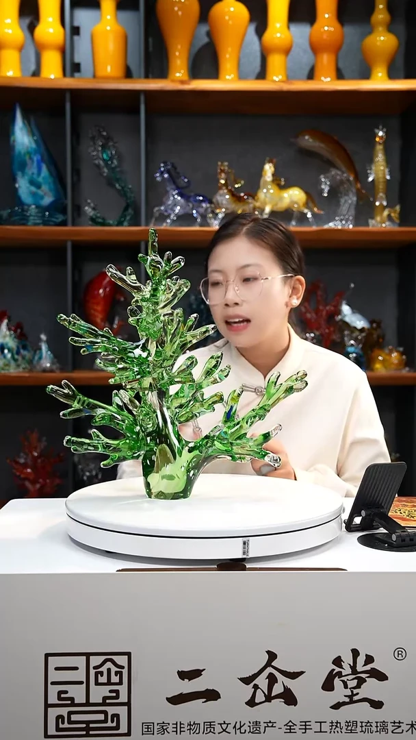 手工艺品琉璃绿色珊瑚