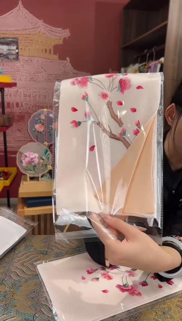 【闪购商品】刺绣苏绣100桑蚕丝丝巾