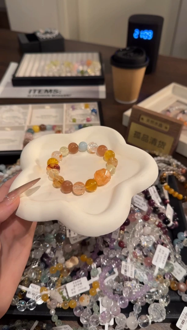 水晶手链合金胶花多宝x1894