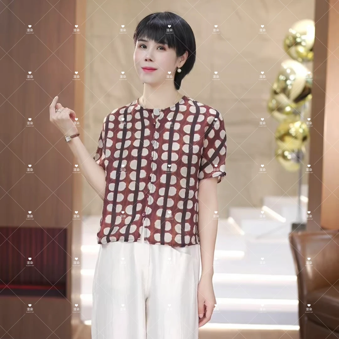 【渲渲推荐】H-F5213夏季时尚波点条纹气质小衫