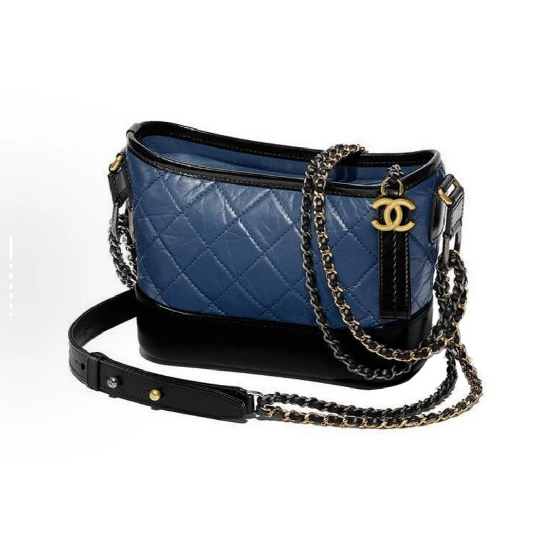 90新 Chanel/香奈儿 香奈儿蓝黑色小号流浪包27开