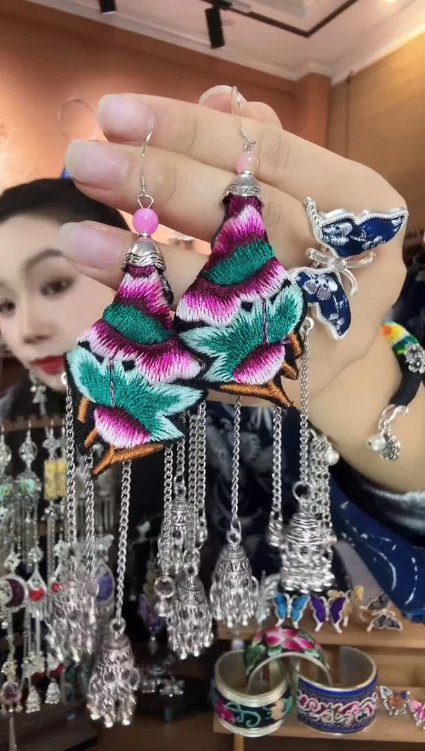 刺绣纯手工民族风耳环