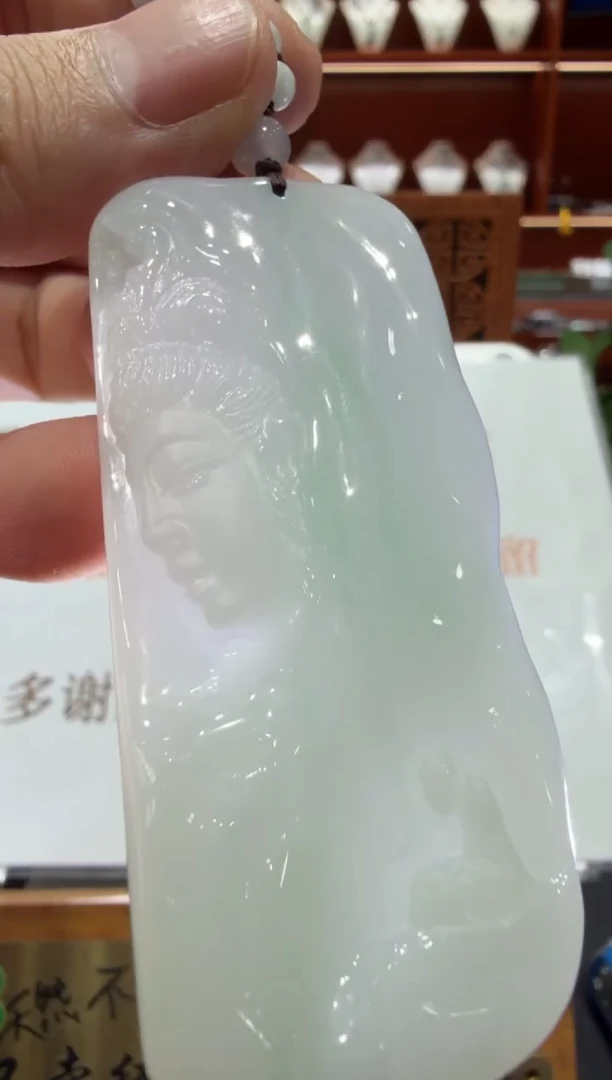 未镶嵌挂件翡翠A货翡翠孤品国雕谢林工