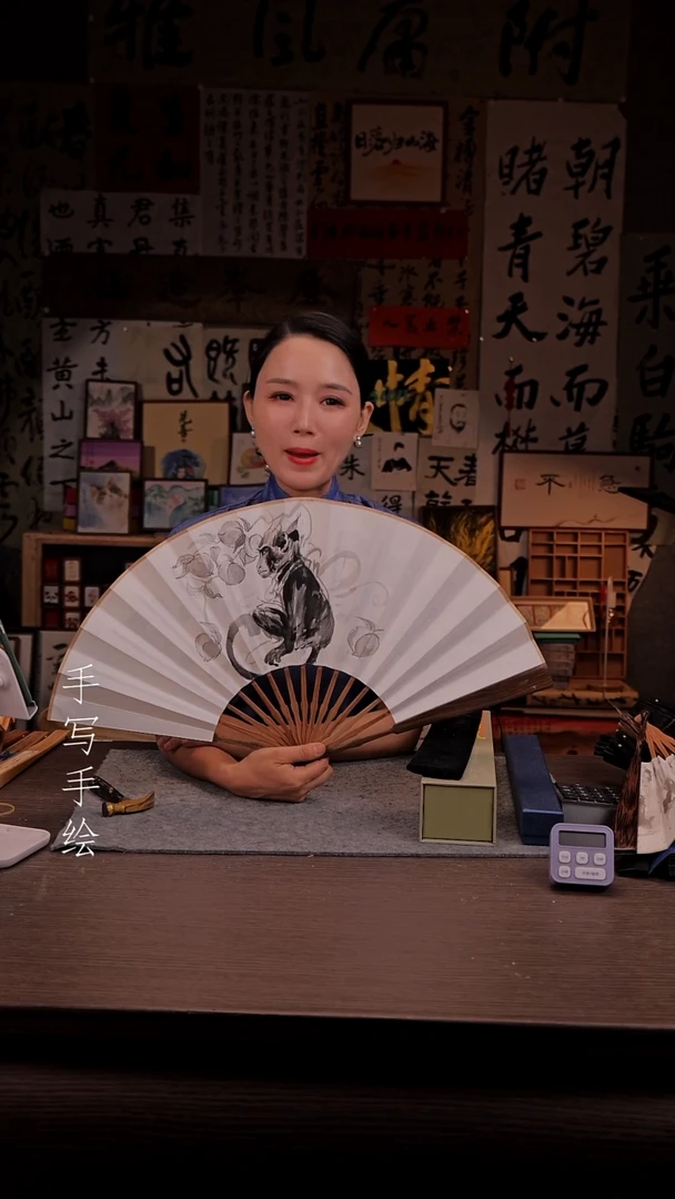 国画164-10寸 手写 扇子