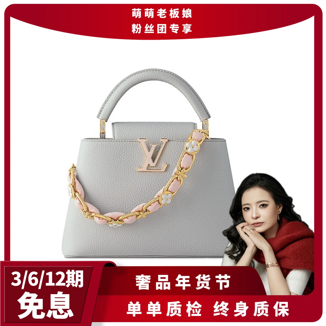 全新未使用 LouisVuitton/路易威登 灰色cap BB手袋