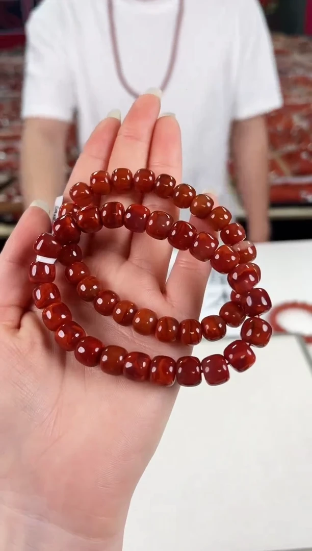 南红玛瑙瓦西老型手串9+未镶嵌（多样式发其一）