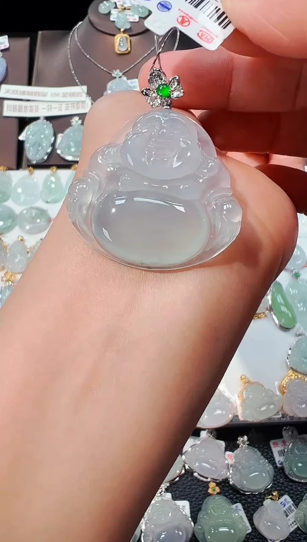 【闪购商品】翡翠吊坠(不含链)18K金镶嵌佛公吊坠731