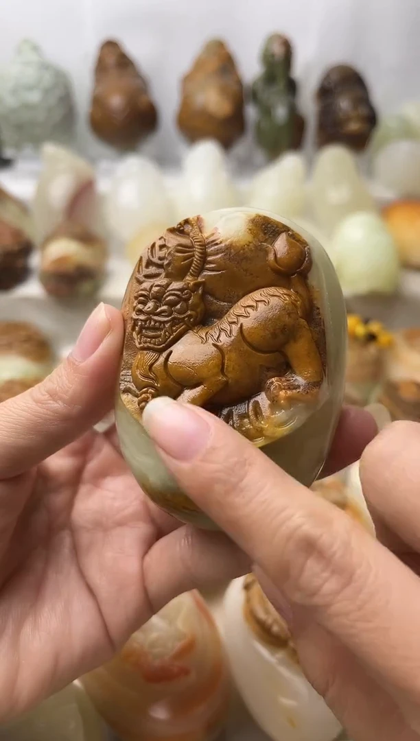 石材古青石棉纹正常不退换貔貅微瑕
