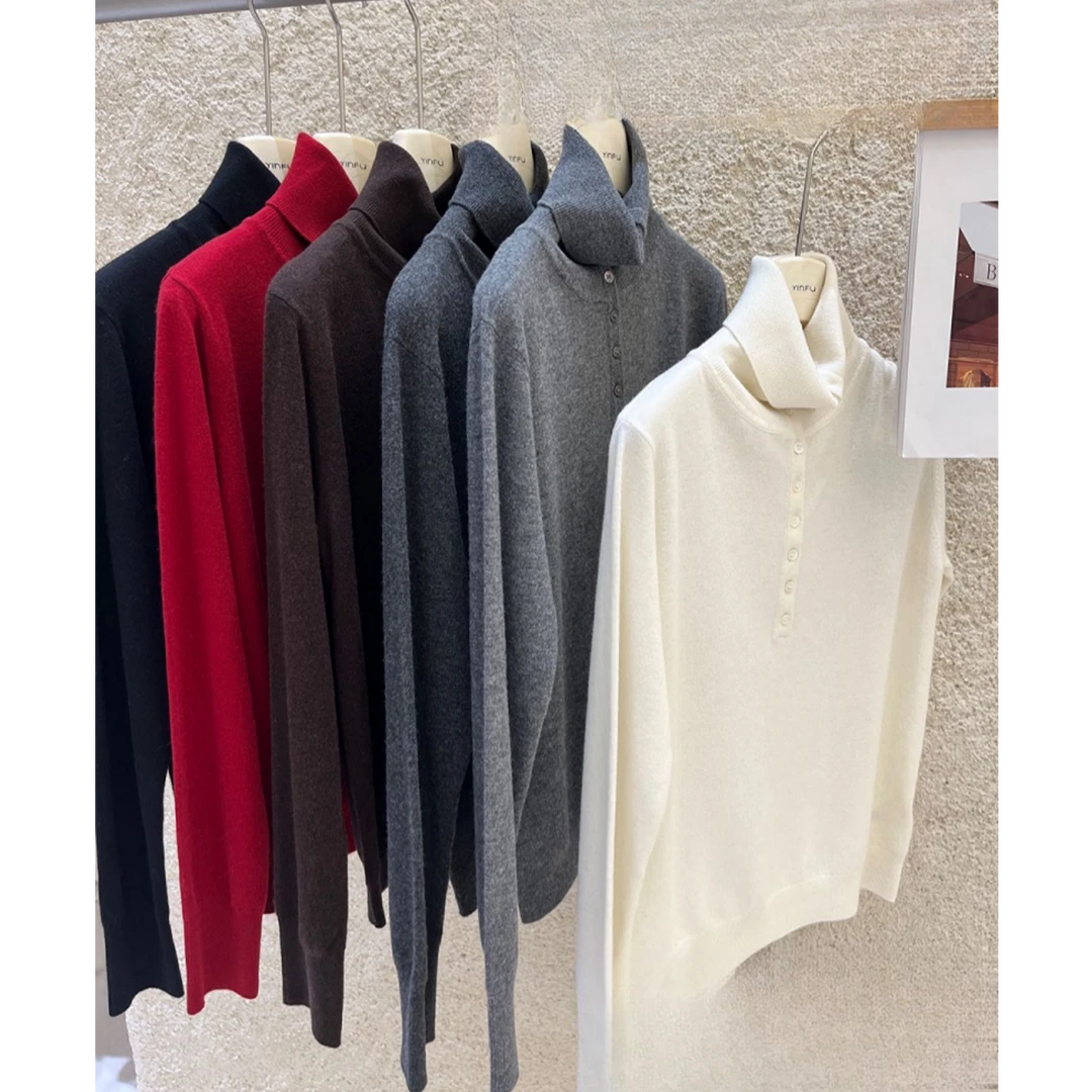 女加厚宽松型毛衫立领针织厚款上衣衫薄款YF525