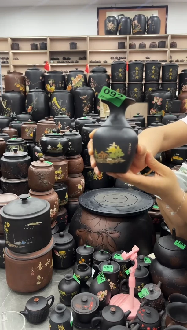 罐瑕疵 彩填花器    092