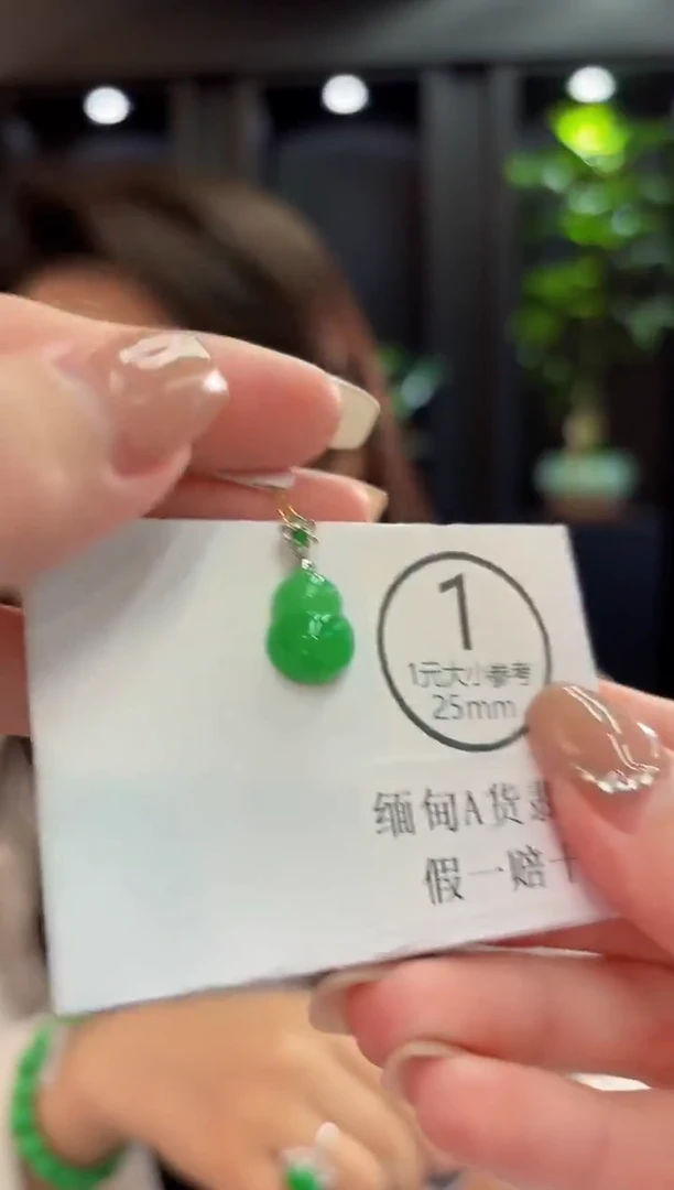 颈饰18K金镶嵌翡翠 缅料A货/支持复检/一件