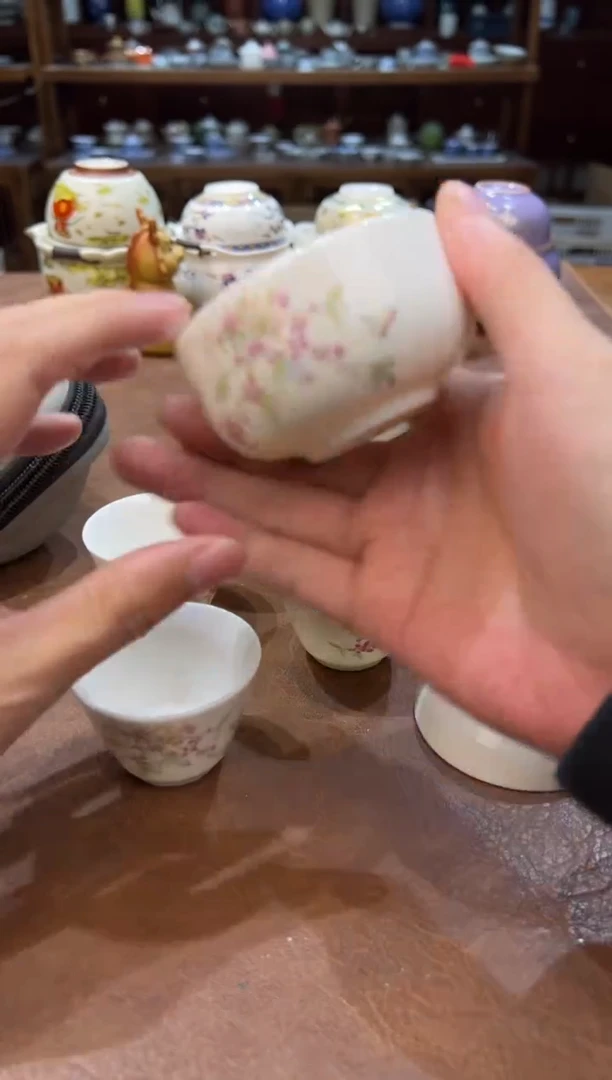 真的很便宜超好看会开片的旅行茶具