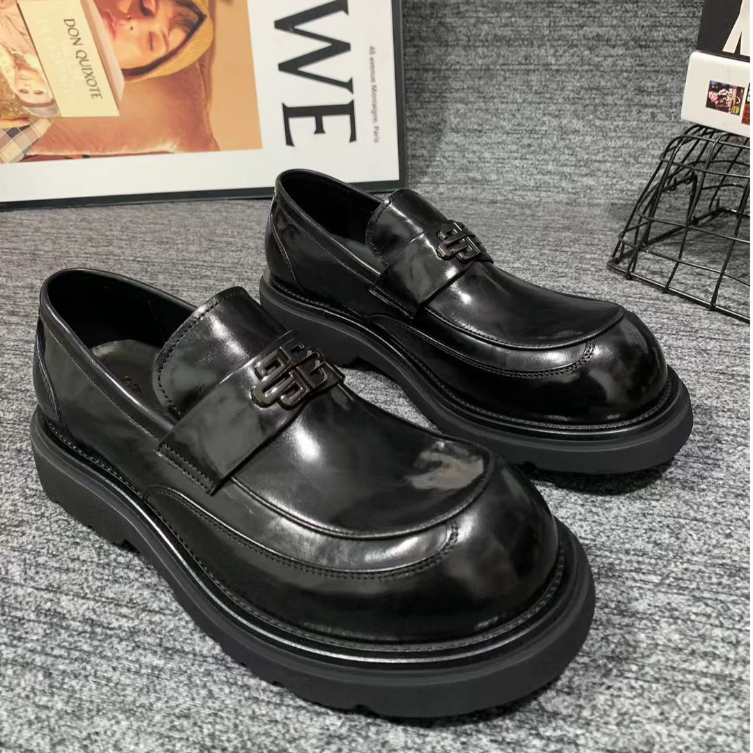 D331【单鞋】新款男士真皮时尚大头商务男鞋