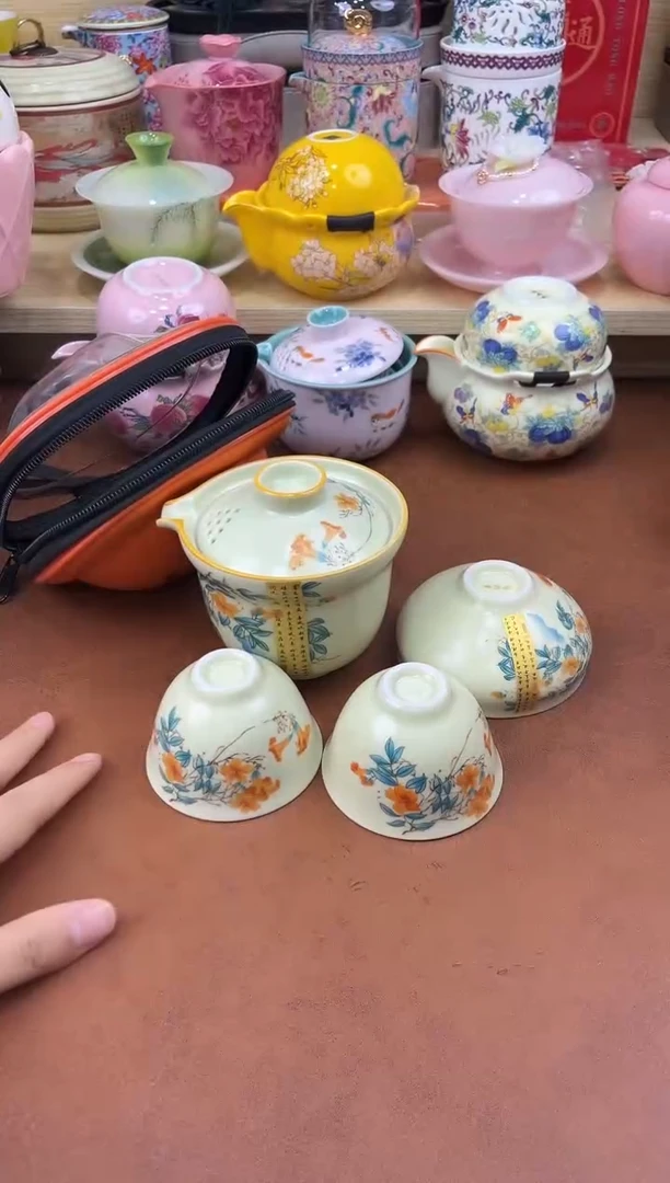 陶陶瓷茶具摆件旅行套组